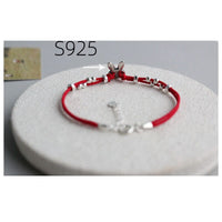 Thumbnail for Red Rope & Sterling Silver 'YEAR of the RABBIT' Bracelet