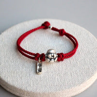 Thumbnail for Red Rope Buddha Charm: Experience Luck and Good Fortune-All wrist sizes