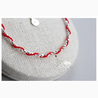 Thumbnail for Sterling Silver Lucky Twisted Red Rope Bracelet