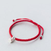 Thumbnail for 925 Sterling Silver LOTUS FLOWER SEED Red Rope Bracelet