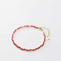 Thumbnail for Sterling Silver Lucky Twisted Red Rope Bracelet