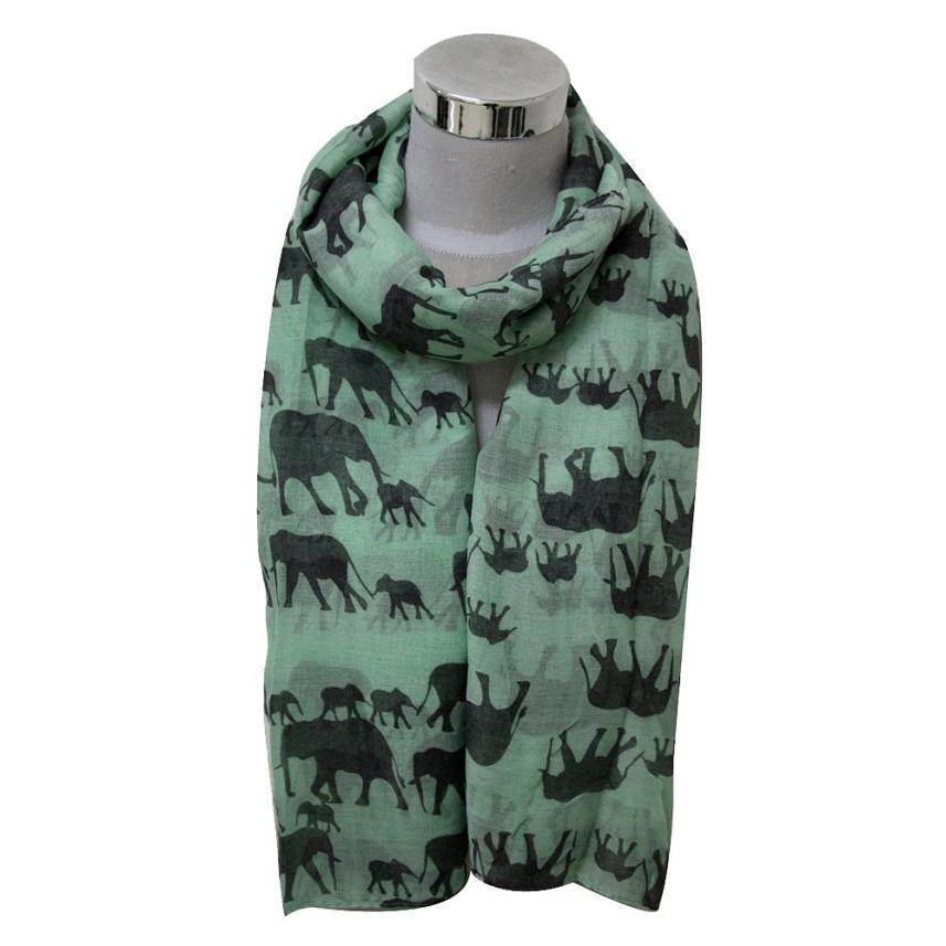 Elephant Print Voile Scarf