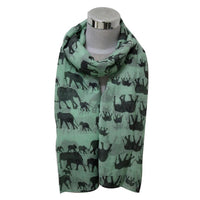 Thumbnail for Elephant Print Voile Scarf