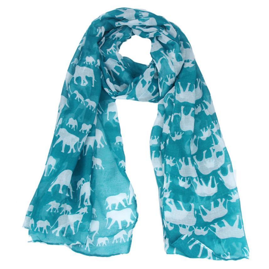 Elephant Print Voile Scarf