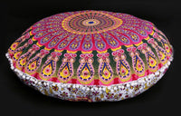 Thumbnail for Polyester Cotton Round Indian Mandala Design  Cushion Cover