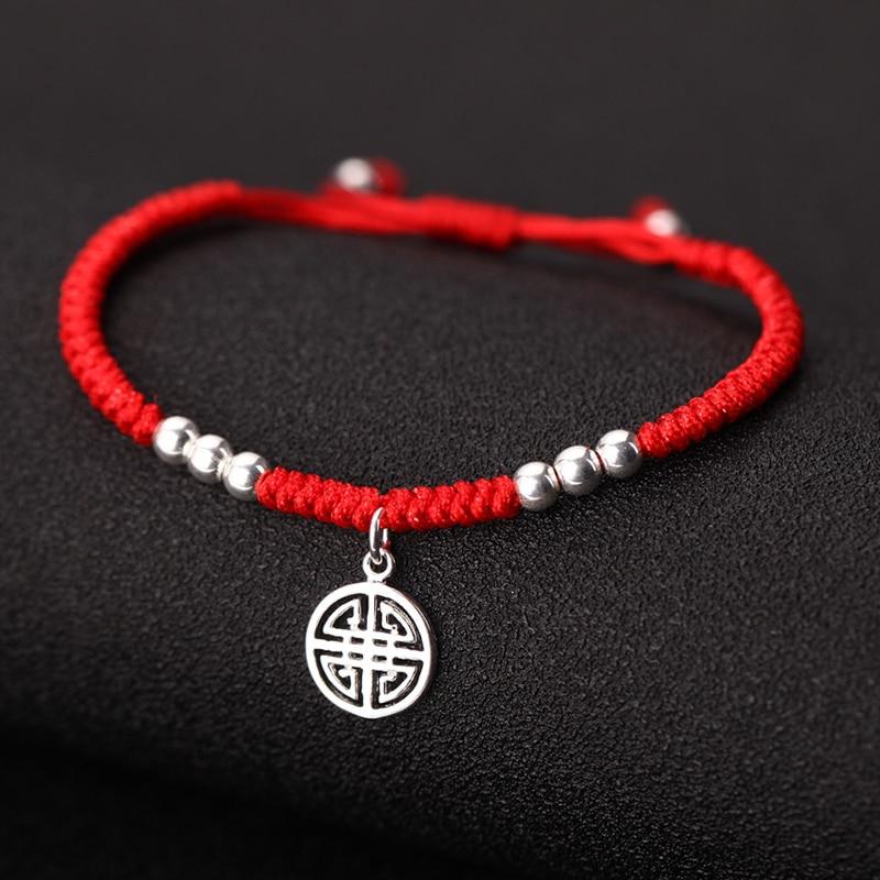 925 Sterling Silver Lucky Red Rope PROSPERITY Bracelet