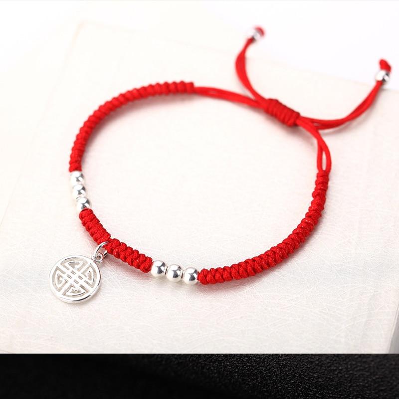 925 Sterling Silver Lucky Red Rope PROSPERITY Bracelet