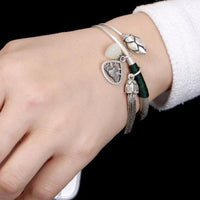 Thumbnail for Ethnic Thai Silver Buddhist Lotus & Jade 'ENLIGHTENMENT' Bangle