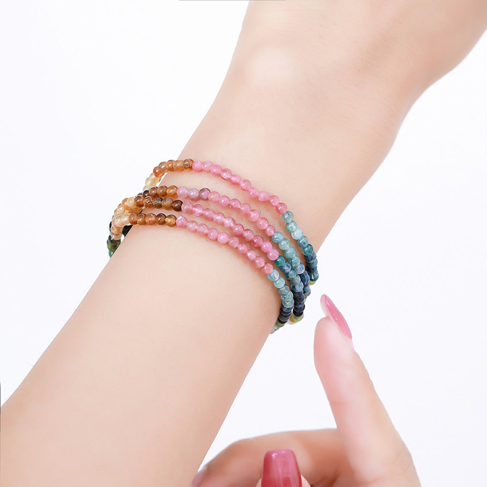 Change it up! Wear This as a Bracelet or Necklace - Tourmaline & Labradorite