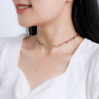 Thumbnail for Handcrafted Natural Stones 'STRENGTH' Choker Necklace with Sterling Silver