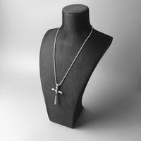 Thumbnail for Silver & Zirconia Men's Skull Cross Pendant Necklace