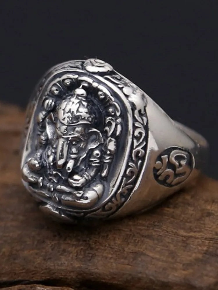 Lord Ganesha Om Stainless Steel Ring