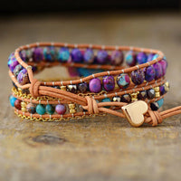 Thumbnail for Love Together Heart Jasper Wrap Bracelet