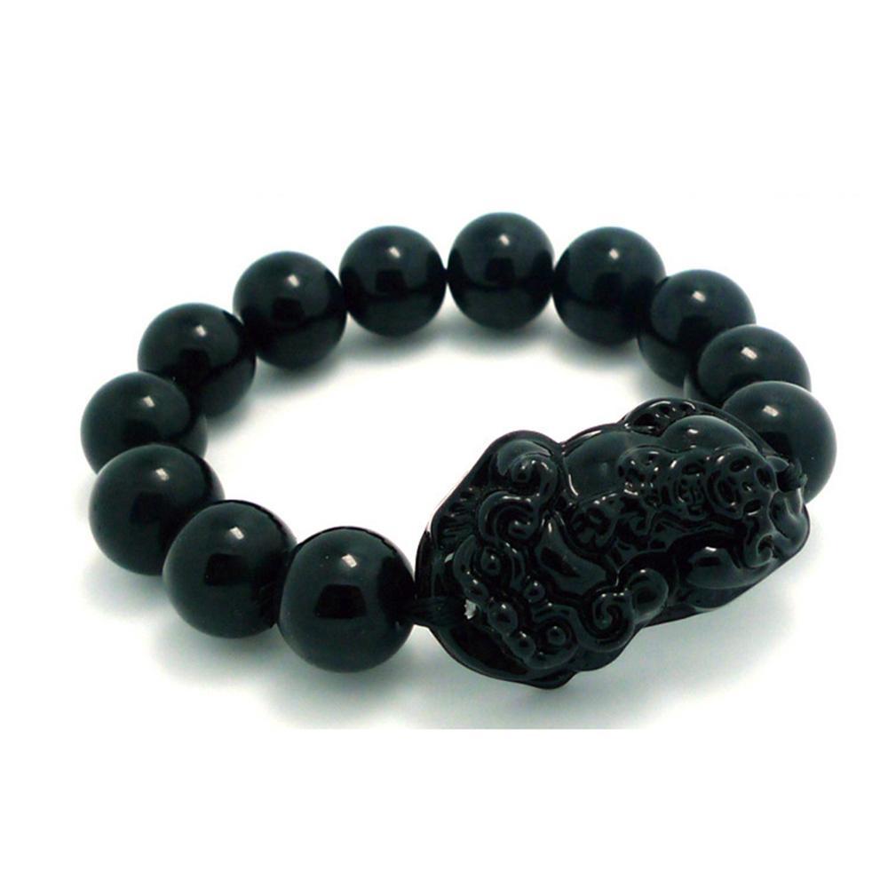 Natural Black Obsidian  & Feng Shui Fav -PIXIU LUCK ATTRACTING  Bracelet