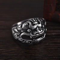 Thumbnail for Stainless Steel Lucky Qilin Lion- GOOD OMEN Ring-US Sizes 7-13