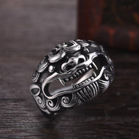 Thumbnail for Stainless Steel Lucky Qilin Lion- GOOD OMEN Ring-US Sizes 7-13