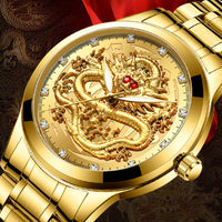 Thumbnail for Luxury 3D Engaged Gold Dragon Spirit Watch