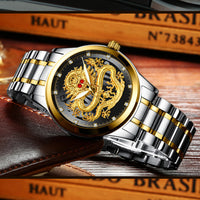 Thumbnail for Luxury 3D Engaged Gold Dragon Spirit Watch