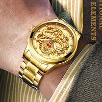Thumbnail for Luxury 3D Engaged Gold Dragon Spirit Watch