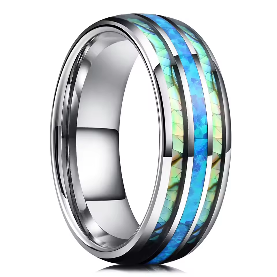 Luxury Silver Tungsten Carbide Ring