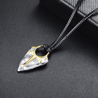 Thumbnail for Men's Titanium Steel Native American Styled ARROW HEAD  Rope Necklace