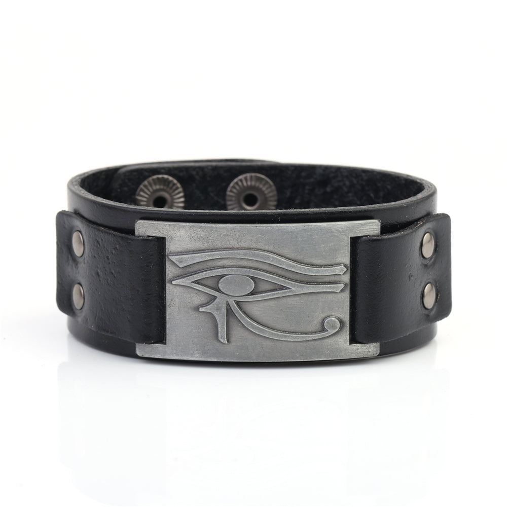 Eye of Horus Protection Leather Bracelet YourSoulPlace