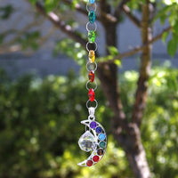 Thumbnail for Hanging 7 Chakra Half Moon Crystal Suncatcher