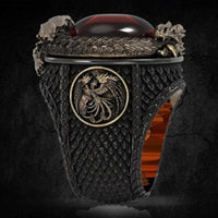 Thumbnail for Gold Dragon Red Crystal Stainless Steel Ring