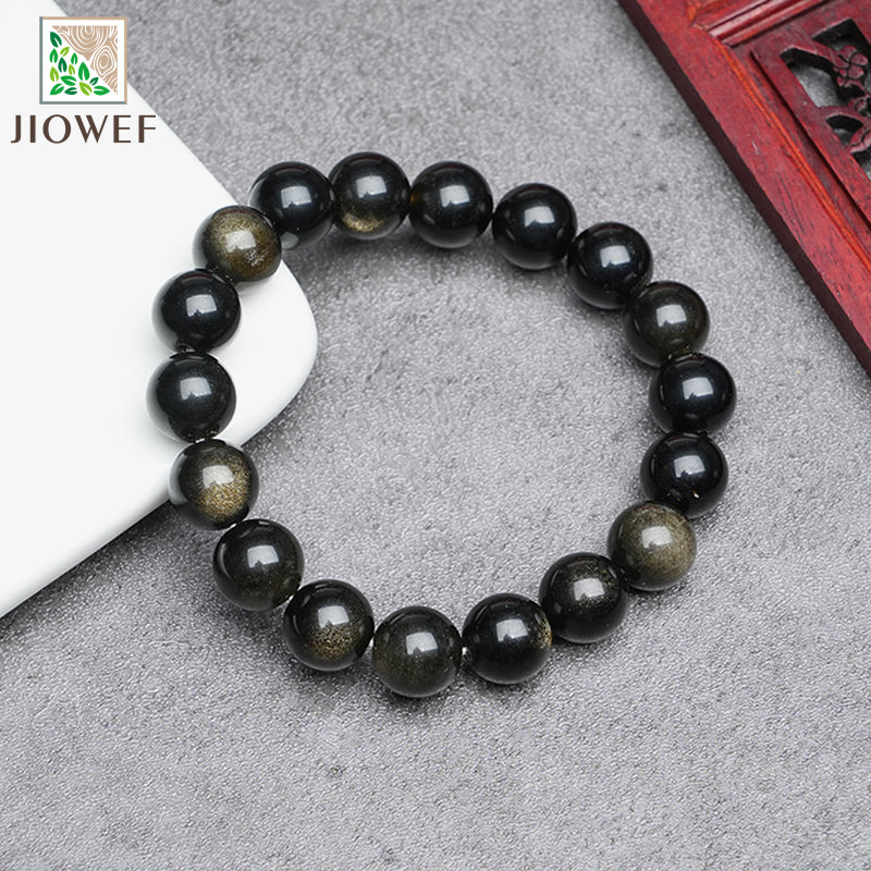 Natural Apache Tear Beaded Bracelet