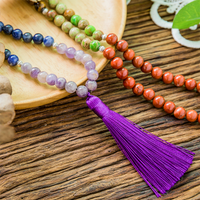 Thumbnail for Beautiful 7 Chakra Natural Stone Mala Pendant Necklace