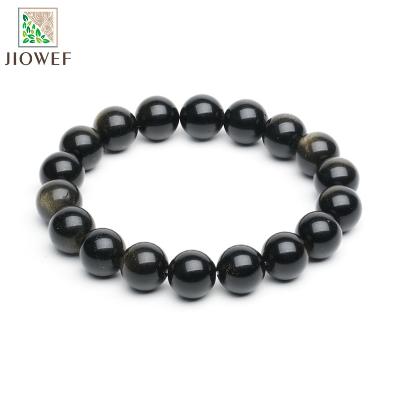 Natural Apache Tear Beaded Bracelet