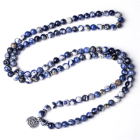 Thumbnail for Picasso Jasper & Blue Stone Mala Beads Bracelet/Necklace