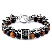 Thumbnail for Natural Stone  & Titanium Steel ENERGY Bracelet- 6 Stones to Choose from .