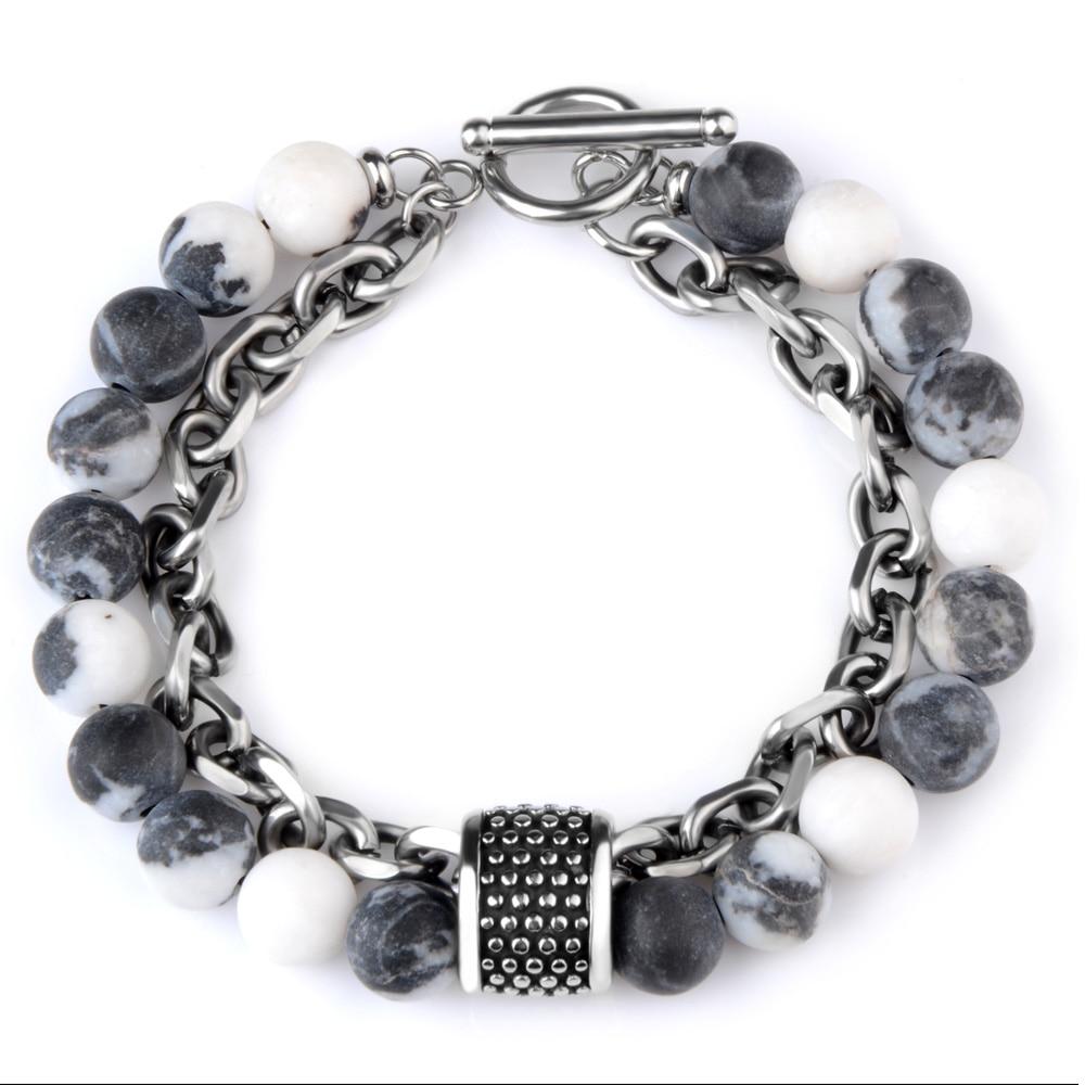 Natural Stone  & Titanium Steel ENERGY Bracelet- 6 Stones to Choose from .