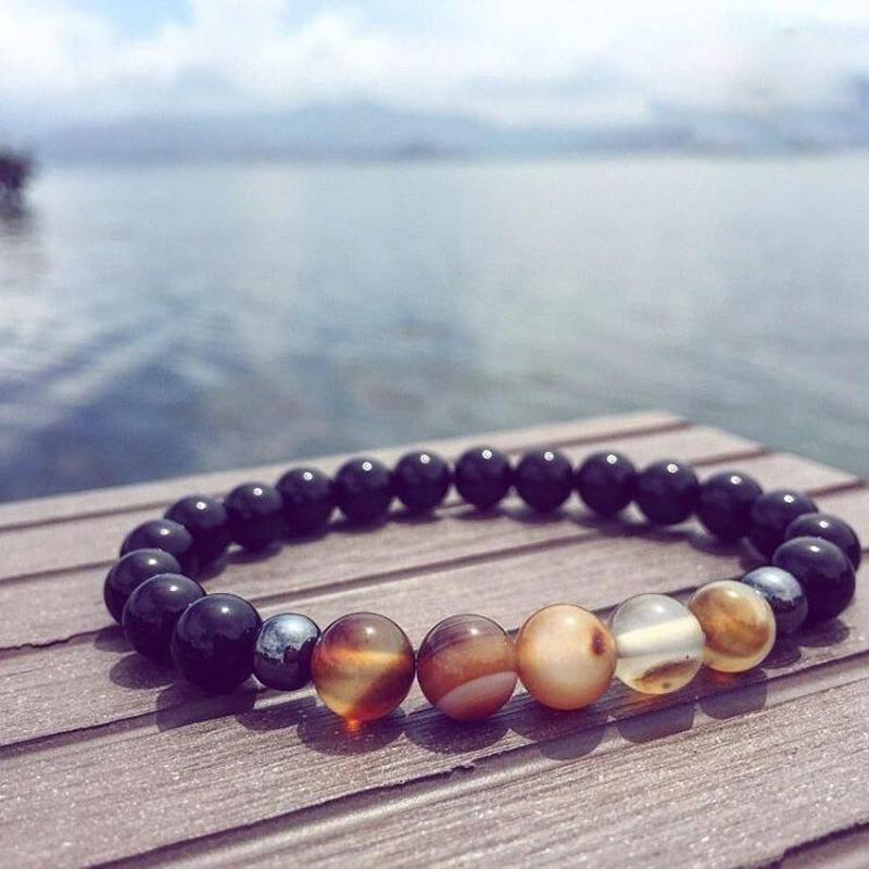 2Pcs Natural Stone Balance and Protection Bracelets