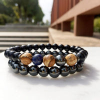 Thumbnail for 2/pc set Men's Natural Stone Grounding Bracelets