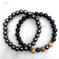 Thumbnail for 2/pc set Men's Natural Stone Grounding Bracelets