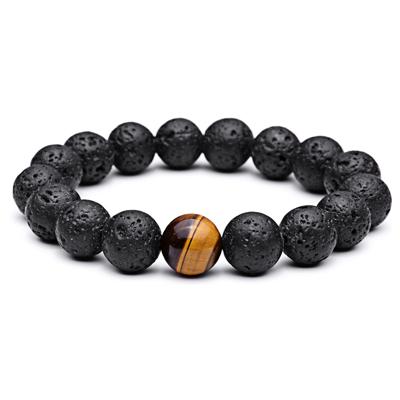 CALM & PROTECT yourself with a Potent Tiger Eye & Lava Stone Mix Bracelet