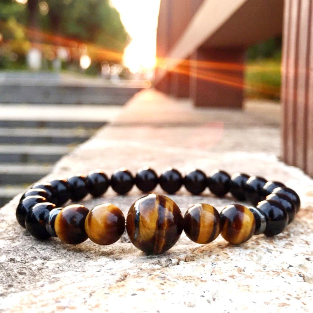 CALM & PROTECT yourself with a Potent Tiger Eye & Lava Stone Mix Bracelet