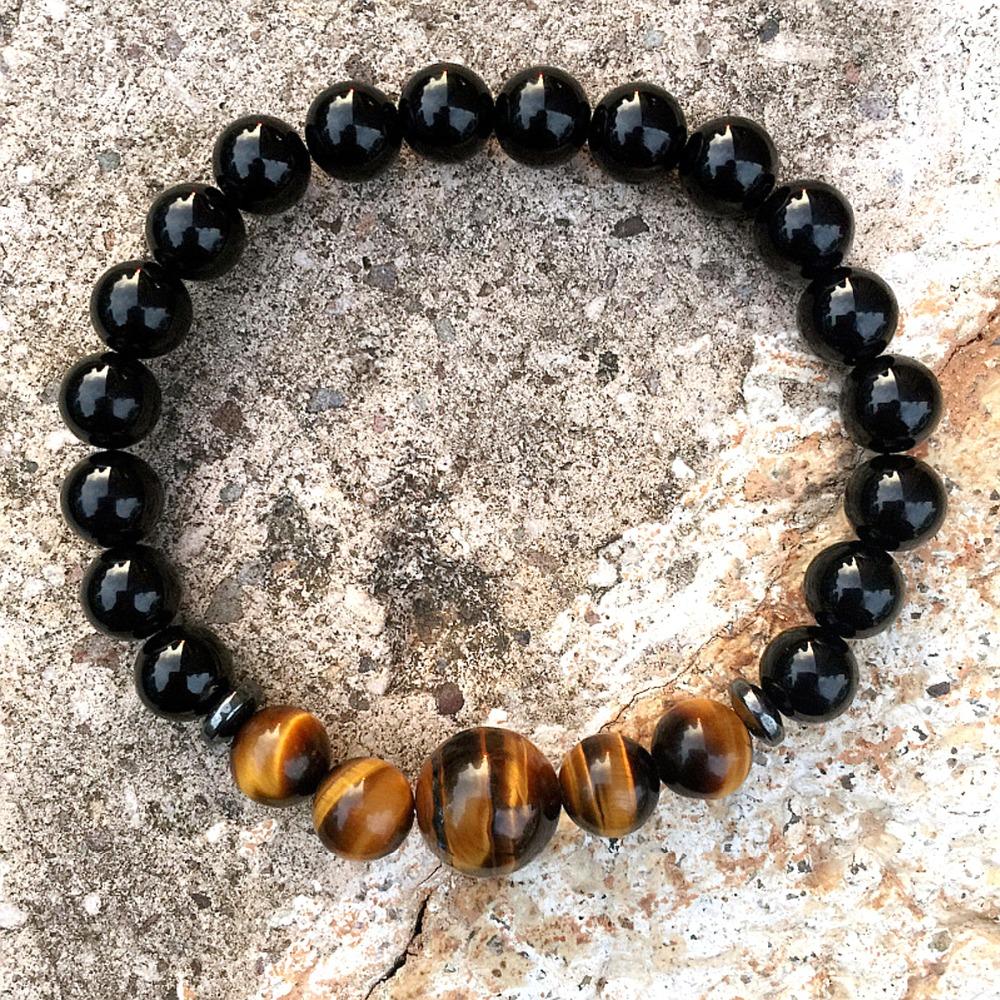 CALM & PROTECT yourself with a Potent Tiger Eye & Lava Stone Mix Bracelet