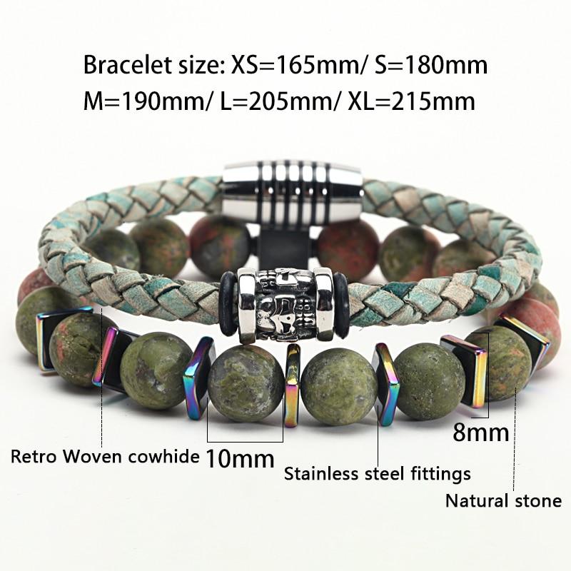 Genuine Leather 'n Stones  CELEBRATE! 2 pc Men's Bracelet Set-16 styles