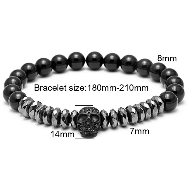 Mens Titanium Steel Crown &  Matte Onyx Bracelet