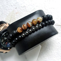 Thumbnail for 2 Pc/Set of Elegant Men's Natural Stone Energy Bracelets