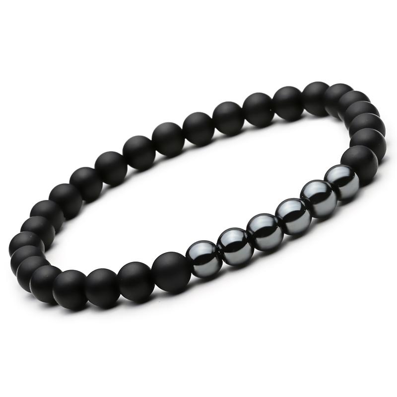 2 Pc/Set of Elegant Men's Natural Stone Energy Bracelets