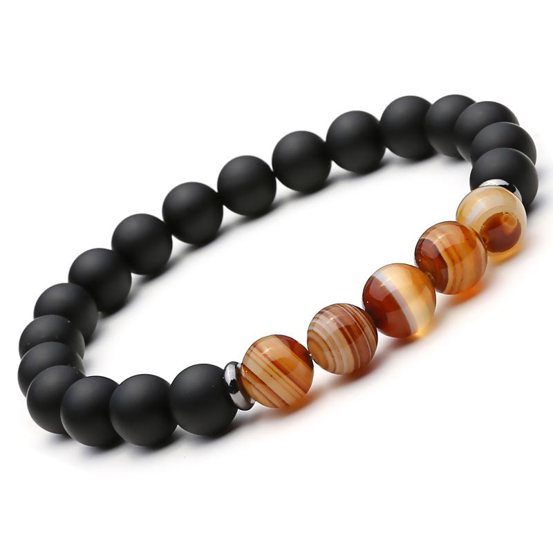 2 Pc/Set of Elegant Men's Natural Stone Energy Bracelets