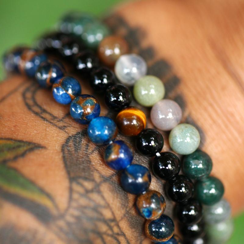 3 Pc set of Natural Stone Men's Gratitude Bracelets