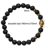 Thumbnail for 2 PCS Lava Beads Hamsa and Buddha Bracelet Set