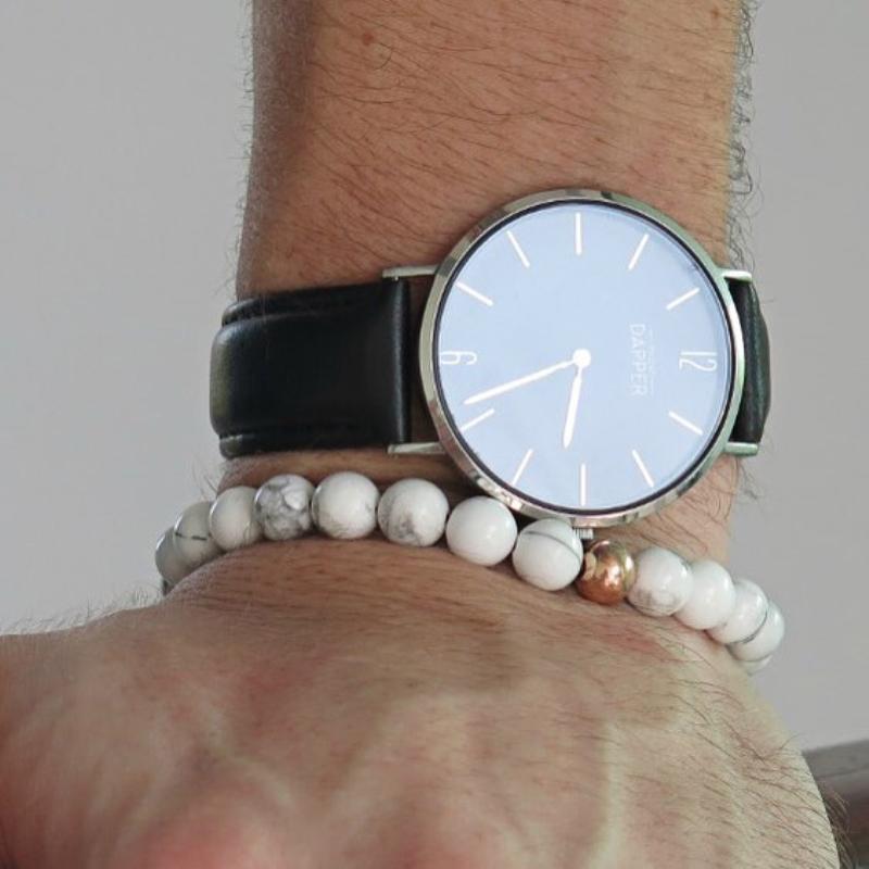 3 pc set of Men's Natural Stone Bracelets-Embrace Positivity!