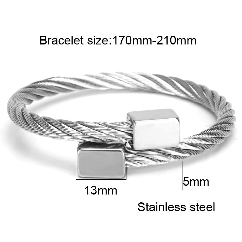 Titanium Steel Silver Twist Men's Bangle