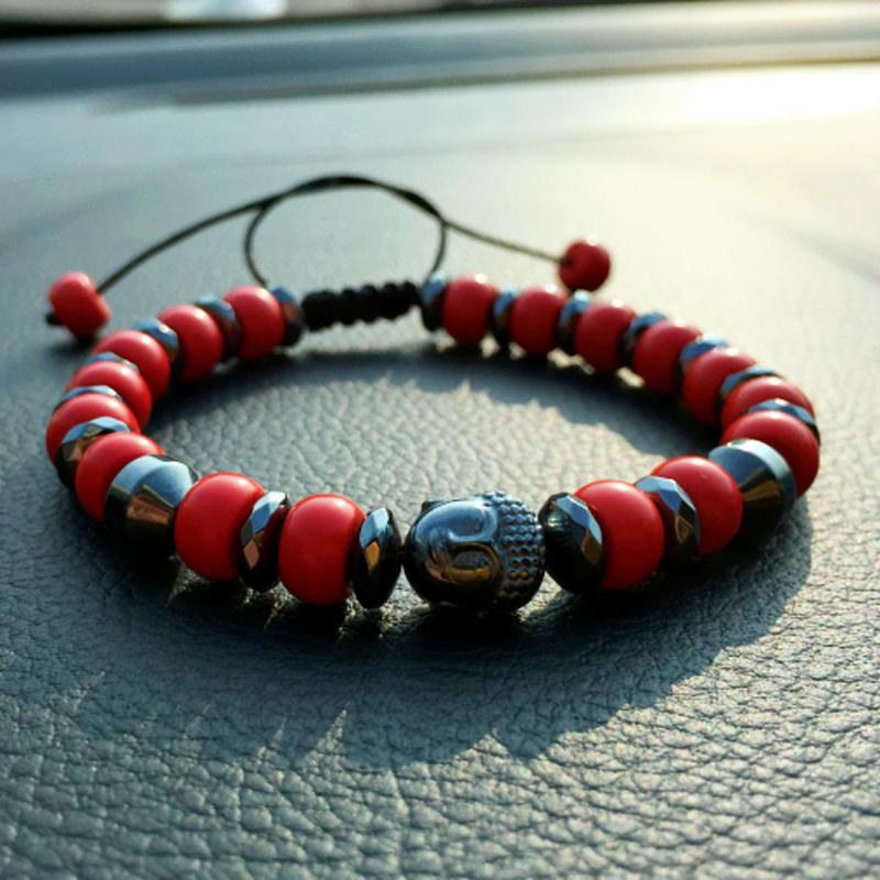 Cinnabar Stone & Buddha POWER Bracelet